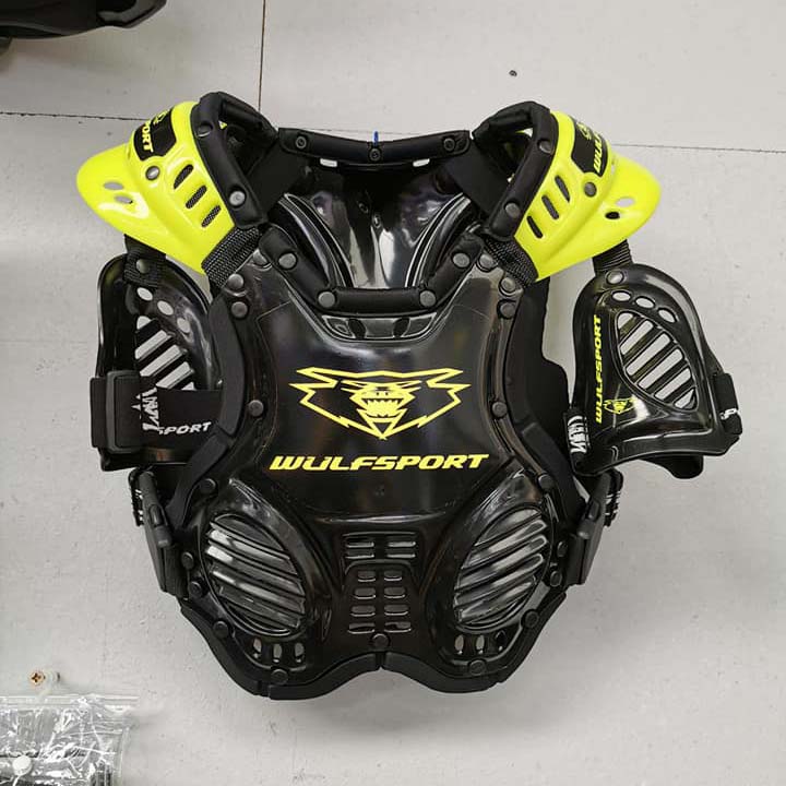 Black and yellow safety armour